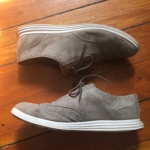 Cole Haan Suede Wingtip Sneakers Grey